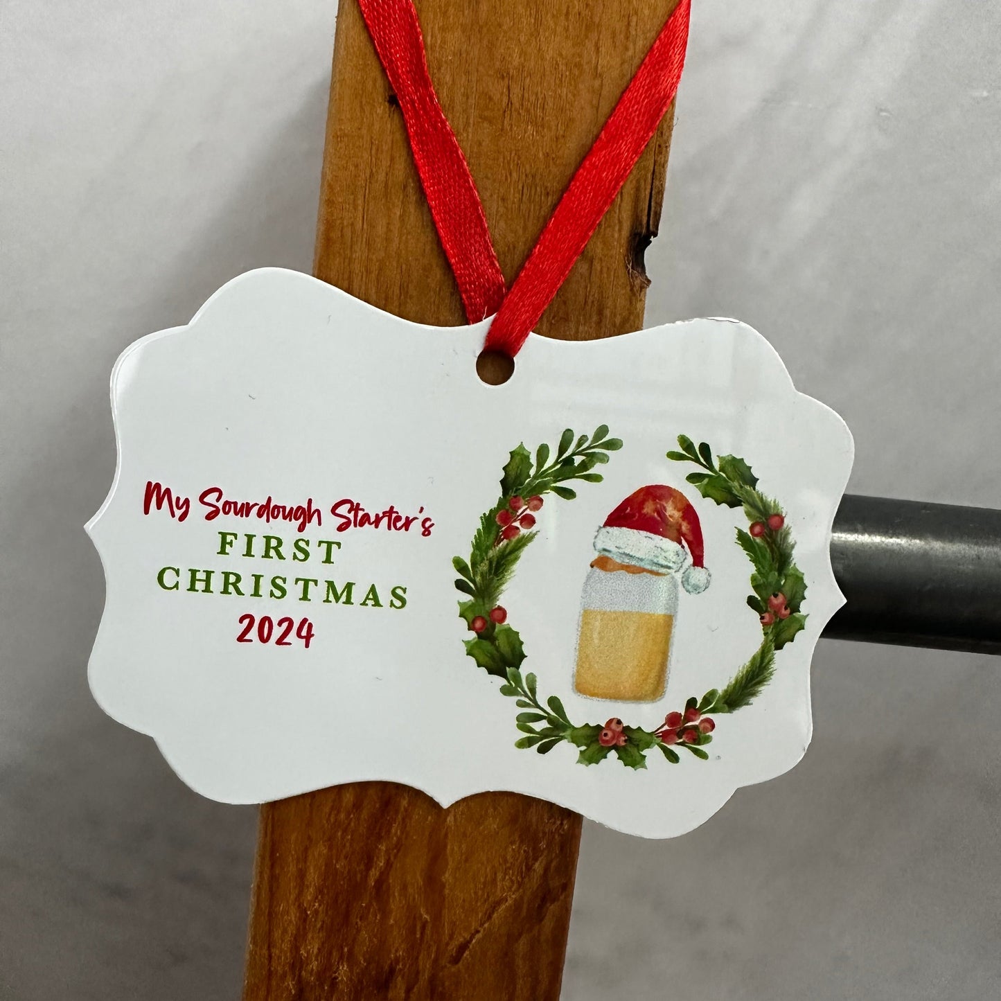 My Sourdough Starter's First Christmas Ornament 2024