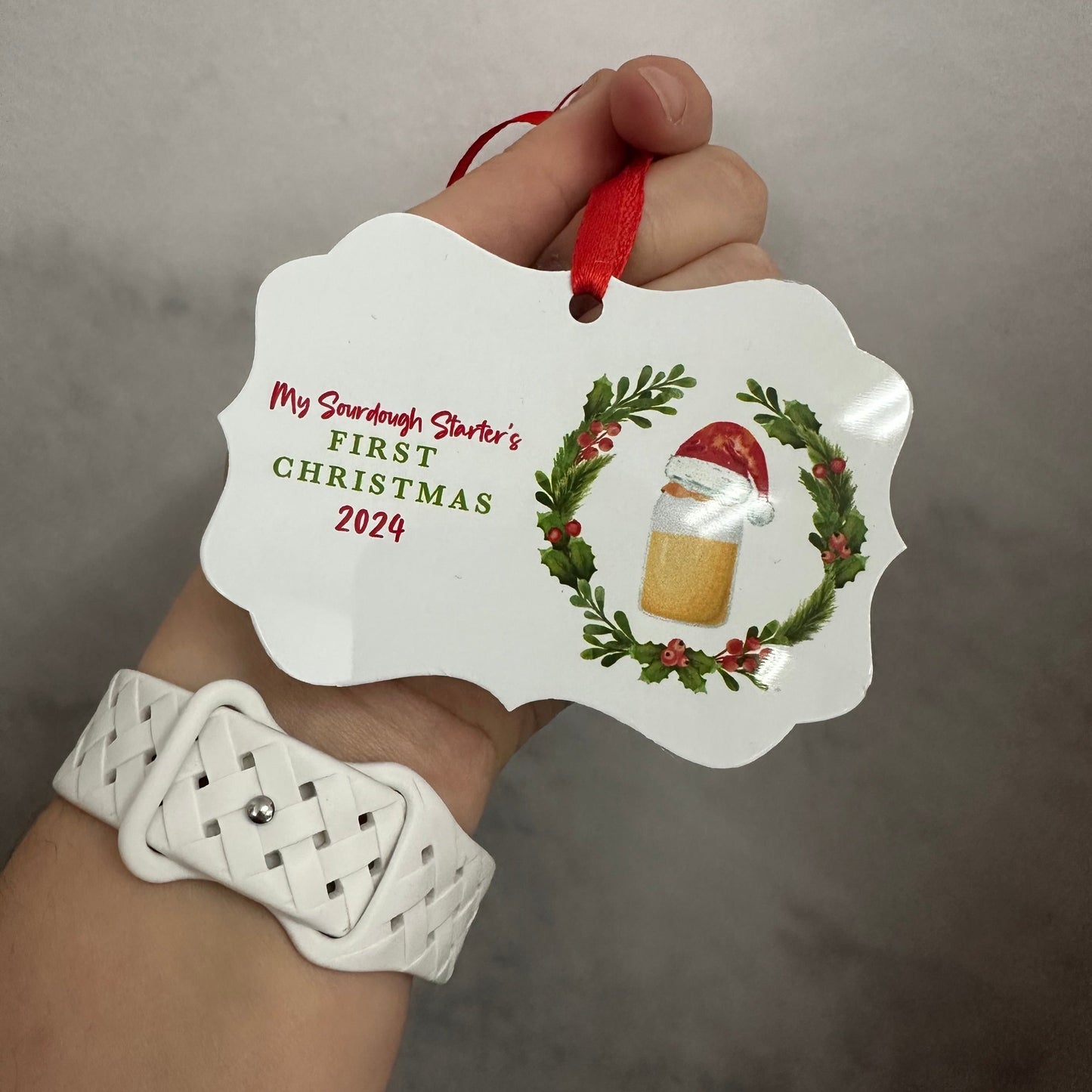 My Sourdough Starter's First Christmas Ornament 2024