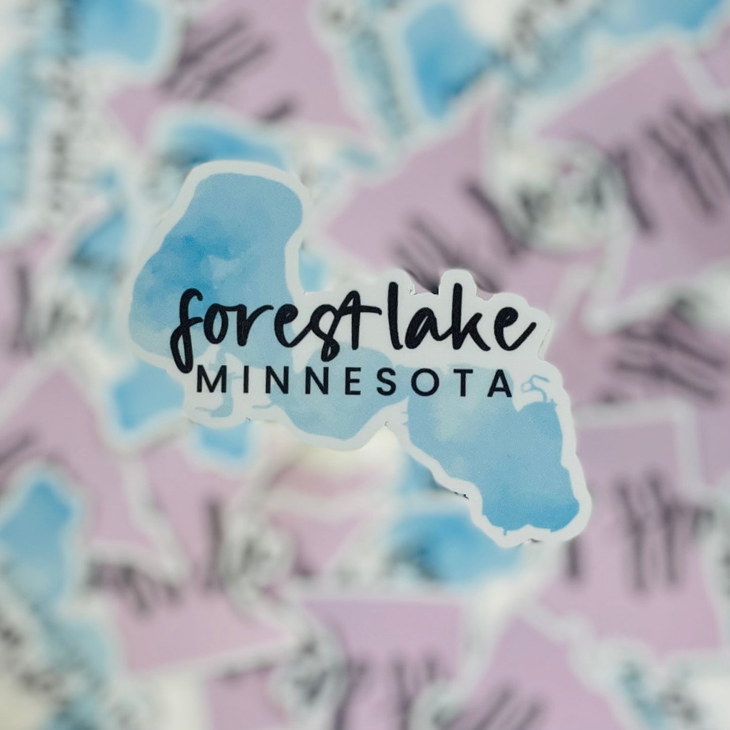Vinyl Sticker - Forest Lake Lake Shape - 3" Sticker
