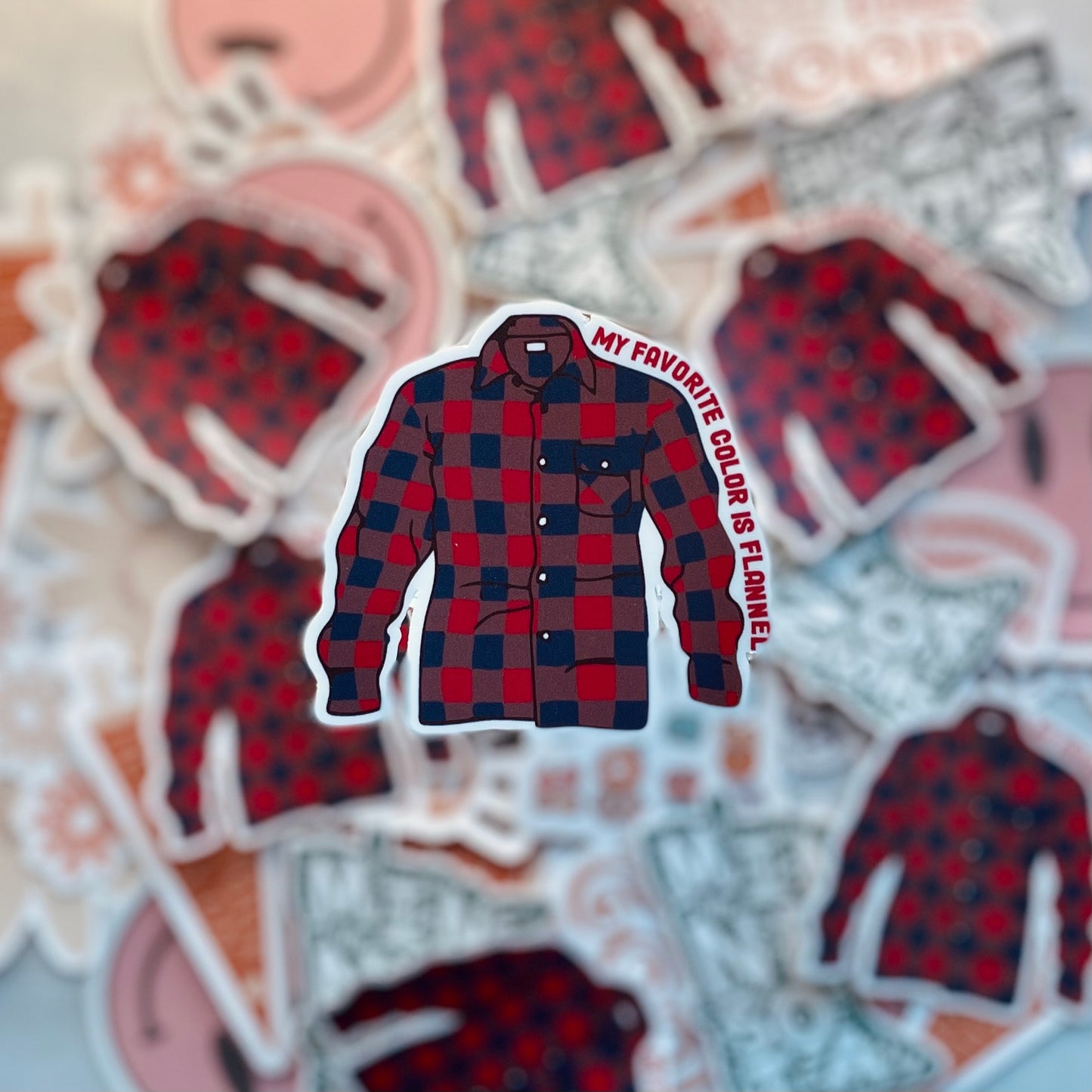 My favorite color is Flannel - 3.5" Vinyl Sticker