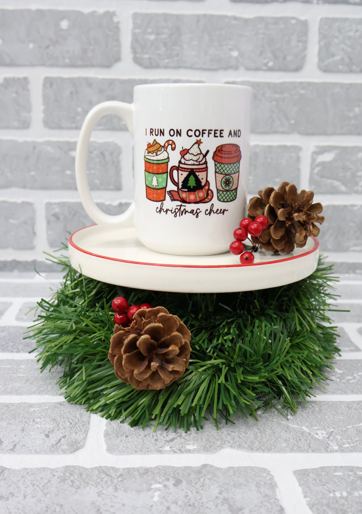 I Run On Coffee and Christmas Coffee Mug