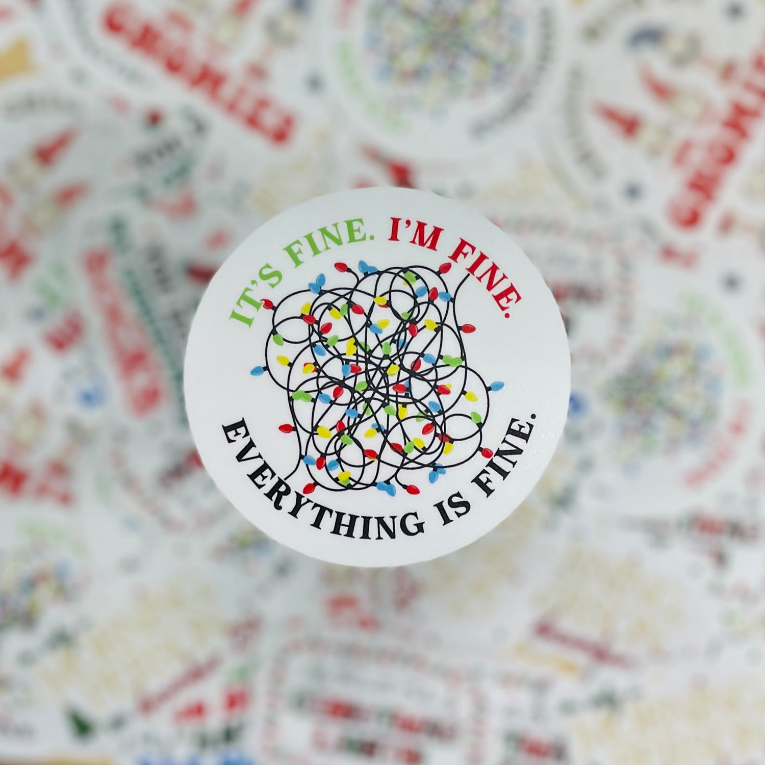 Everything is Fine Christmas - 3.5" Vinyl Sticker