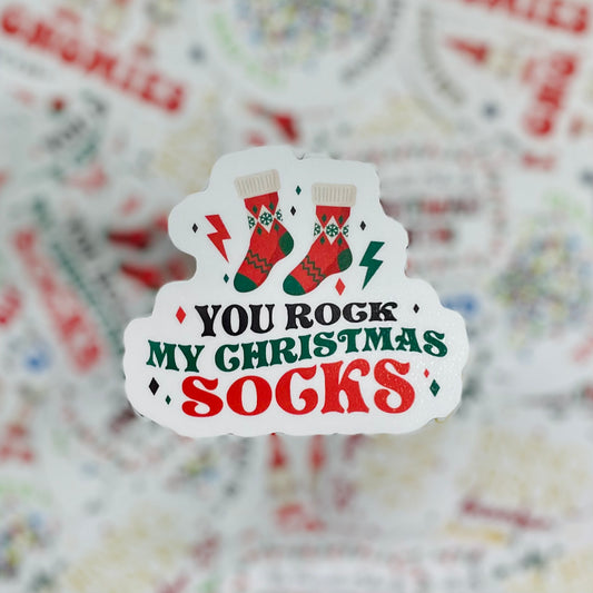 You Rock my Christmas Sockd - 3.5" Vinyl Sticker