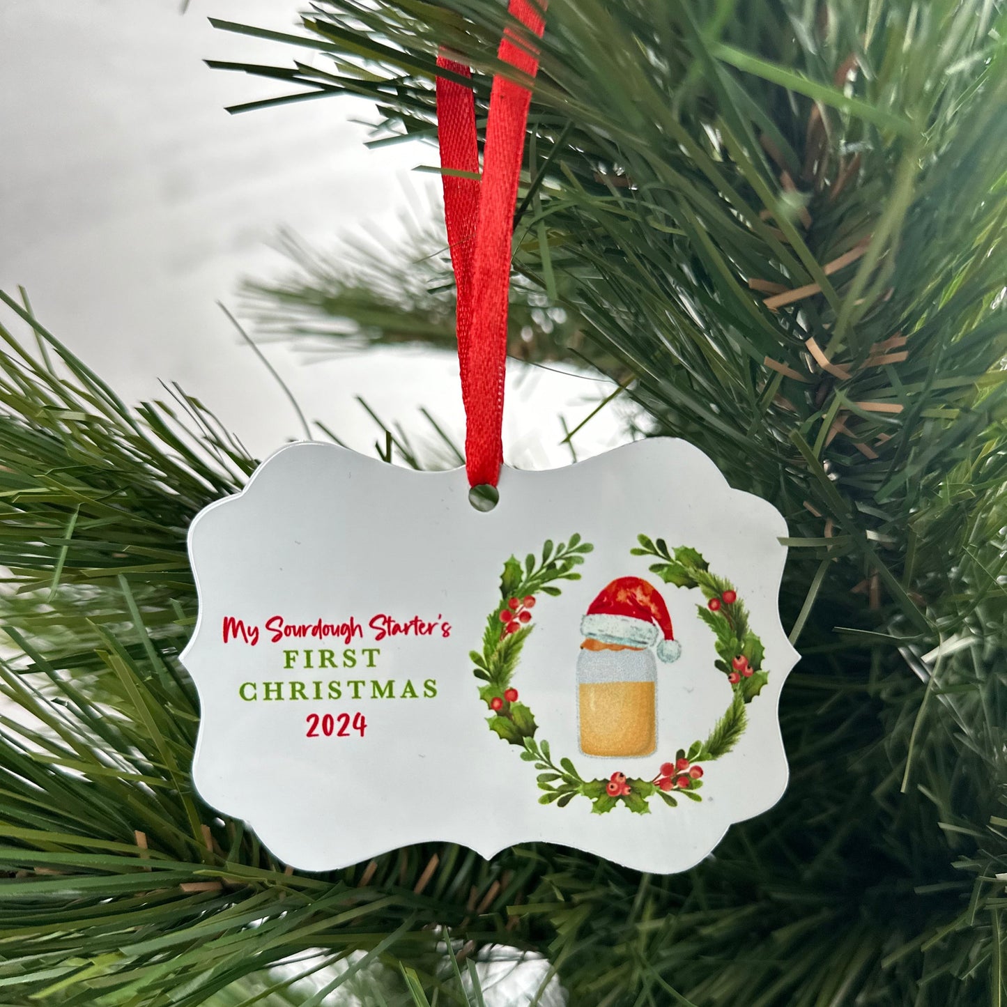 My Sourdough Starter's First Christmas Ornament 2024