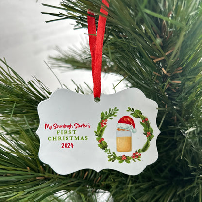 My Sourdough Starter's First Christmas Ornament 2024