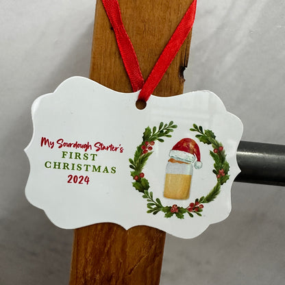 My Sourdough Starter's First Christmas Ornament 2024