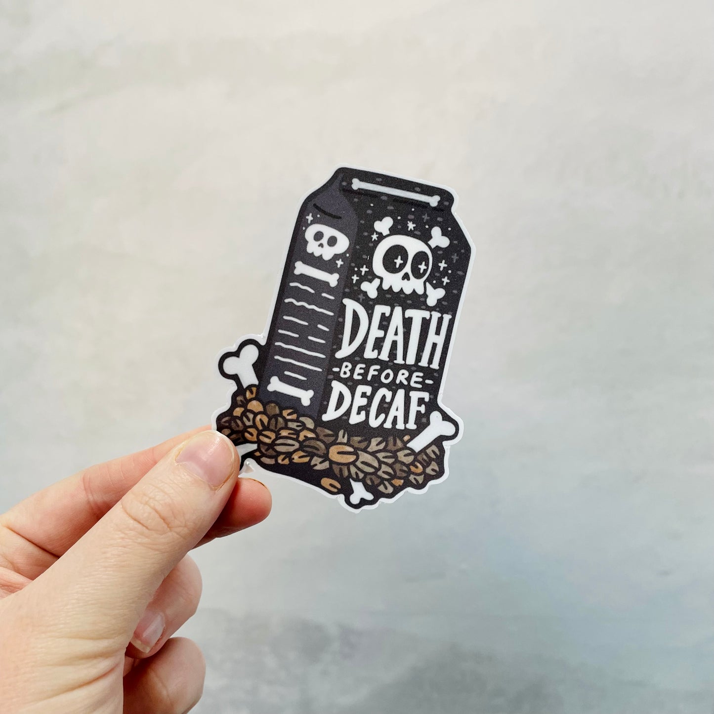 Death before Decaf - 3.5" Vinyl Sticker