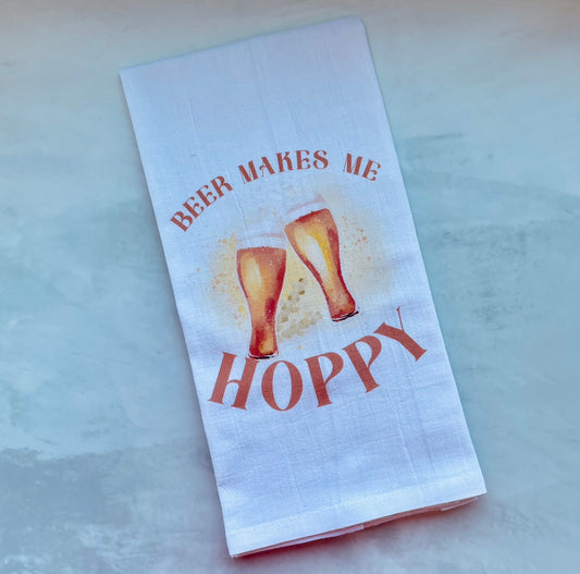 Beer makes me Hoppy Flour Towel